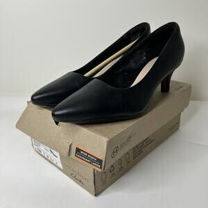 CLARKS Womens US 9 Linvale Jerica Black Patent Leather Pump Heels Flaws
